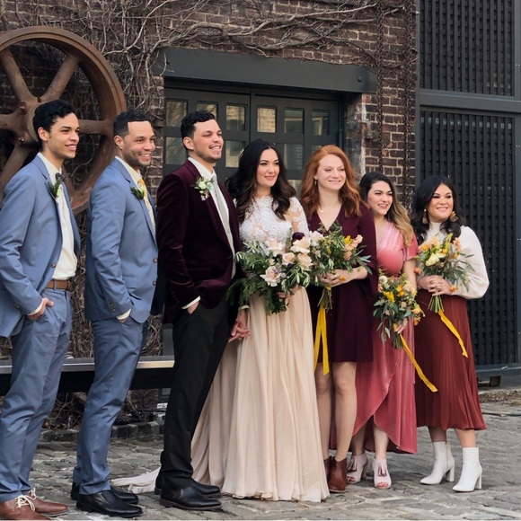 Custom Sarah Seven Lace and Silk Wedding Dress - Picture 9 of 16